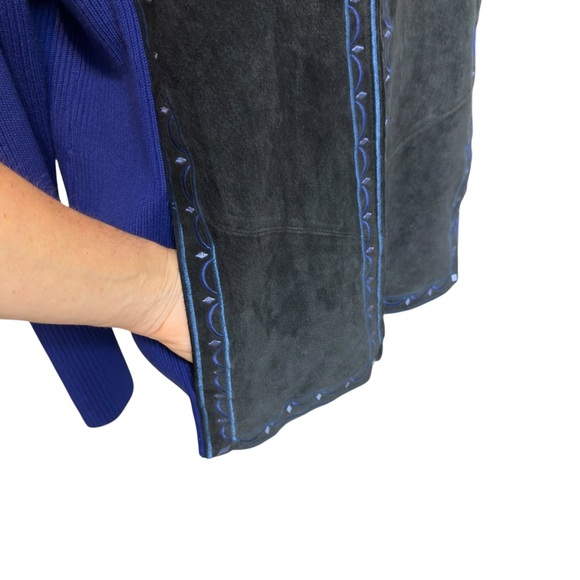 Bob Mackie Vintage Wearable Artsy Embroidered Suede Western Festival Jacket - Picture 6 of 9